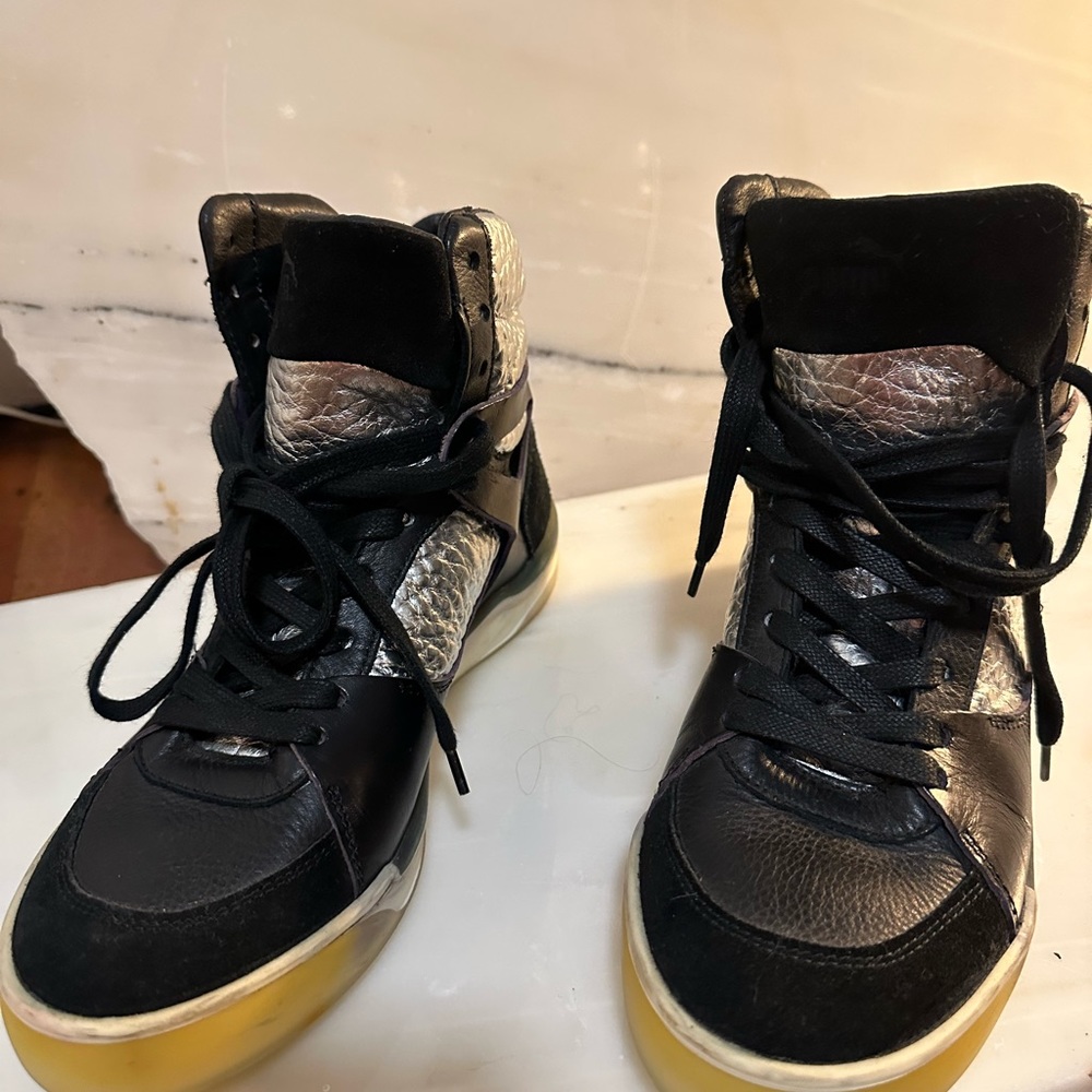 Alexander McQueen & Puma leather & suede hightops.